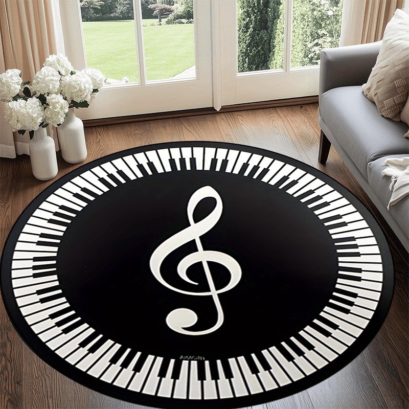 Home Bathroom Trends - Tapis rond pour clavier de piano,