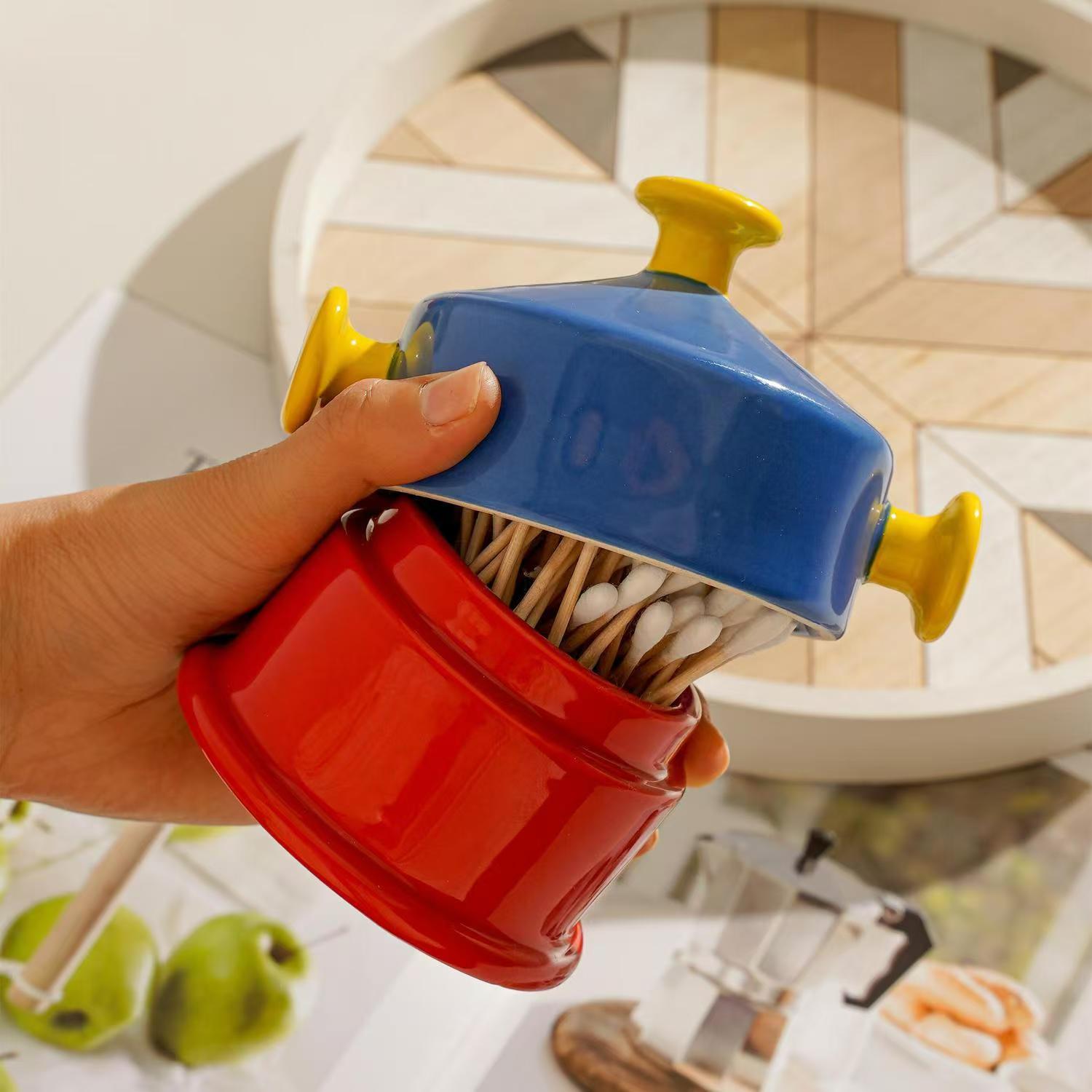 Home Bathroom Organizer - Porte-cure-dents en céramique Dopamine - Petit