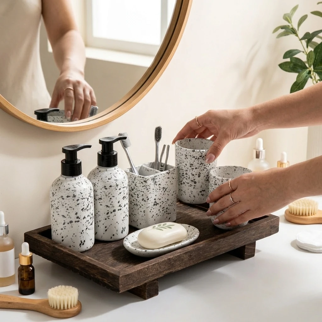 Plateau de rangement en bois r - Home Edit Bathroom Storage avis et prix